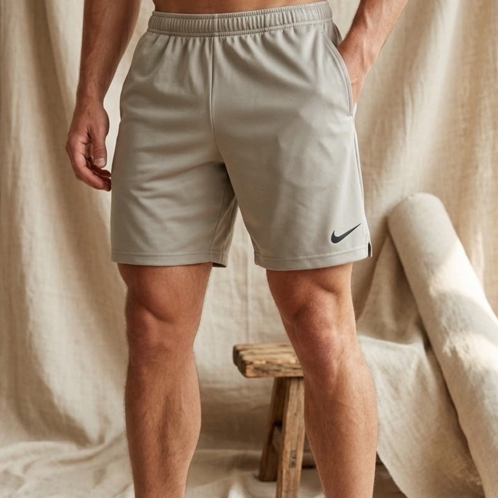 Nike Men's Dri-FIT 7-Inch Training Shorts Size Large Light Army / Black Gym Run